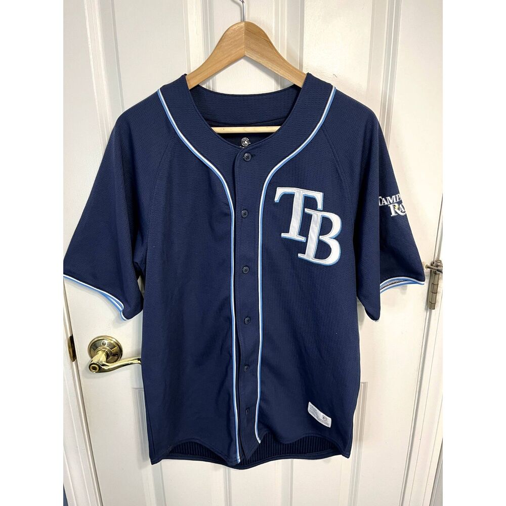 Dynasty Genuine MLB Tampa Bay Rays Blue Baseball Jersey Size Medium (38-40)